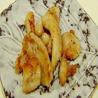 余った鶏皮を焼いて　おつまみ